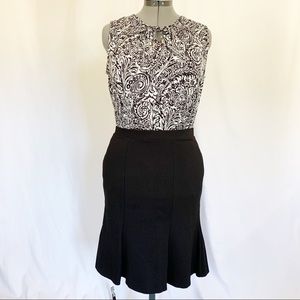 NWT! WHBM Black Fluted Knee Skirt SZ Small